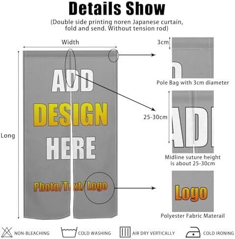 Custom Double Sided Japanese Noren Door Curtain Panel