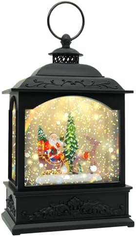 Christmas Snow Globe Lantern with Music and Timer