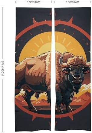 Wild American Bison Door Cover Curtain 57x17 Inches