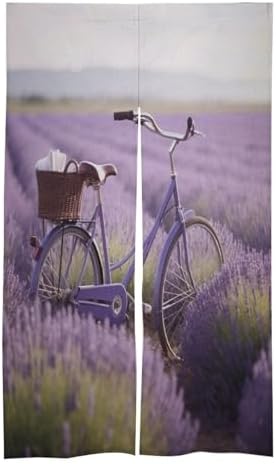 Lavender Field Bike Door Curtain Panel 17x57 Inch