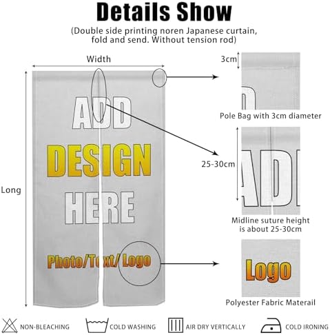 Custom Noren Door Curtain with Double Sided Design