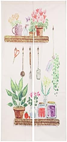 Noren Japanese Style Doorway Curtain with Planter Print
