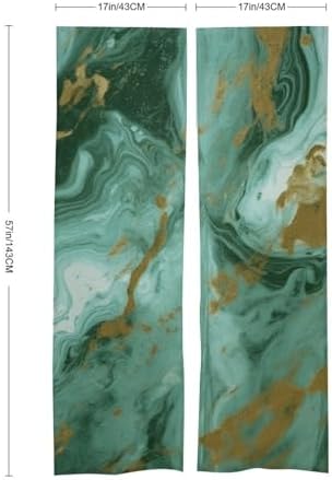 Green Gold Marble Door Curtain Panel 17x57 Inch