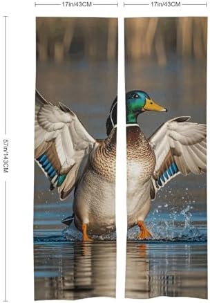 Hunting Flying Wild Ducks Door Cover Curtain 57x17Inches