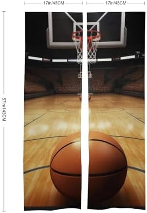 Basketball Split Door Curtain 17x57 Inch Panel Divider