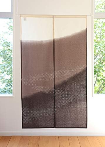 SunnyDayFabric Dooryway Curtain W335 x L59 Tapestry Japanese Noren Blur Brown