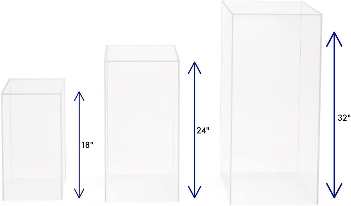 Displays2go Set of 3 Acrylic Pedestals
