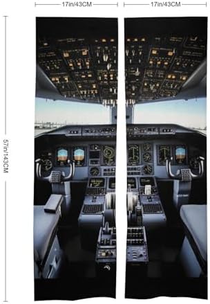 Airplane Cockpit Door Curtain Split 17x57 Inch Blackout Privacy Partition Divider