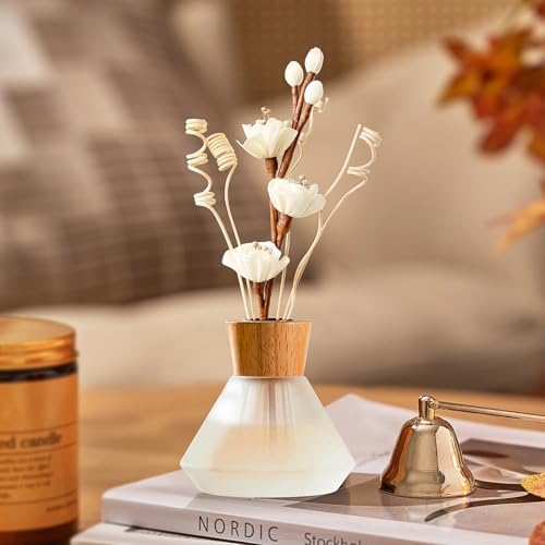 Natural Reed Diffuser Sticks Set with Flowers