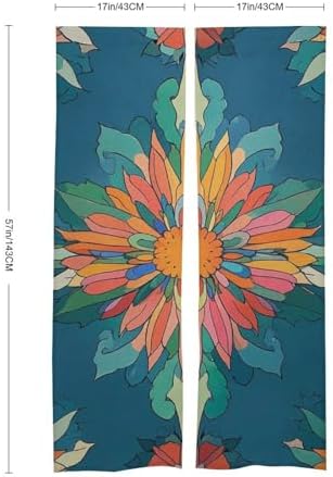 Vibrant Scottish Thistle Door Curtain Panel 17x57 Inch Split Door Divider