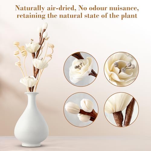 Natural Reed Diffuser Sticks Set with Flowers