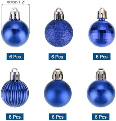 MECCANIXITY Light Blue Christmas Tree Balls 36Pcs