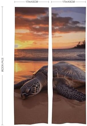 Sea Turtle Sunset Split Door Curtain Panel