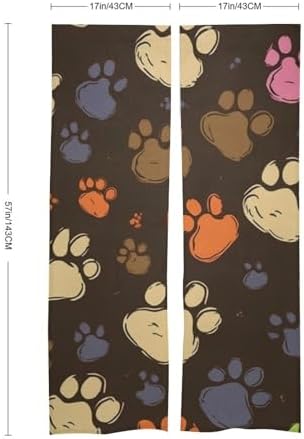 Dog Paws Print Door Curtain Panel 17x57 Inch
