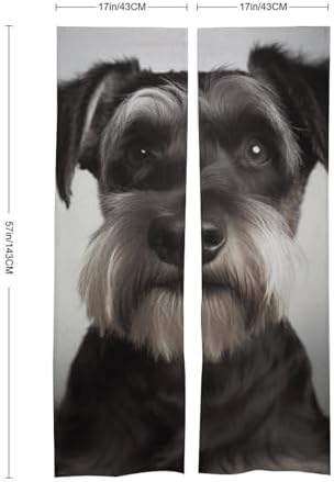 Cute Schnauzer Door Cover Curtain 57x17 Inches
