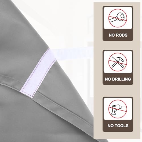 Uxcell Light Gray Side Door Curtain Panel 26x49