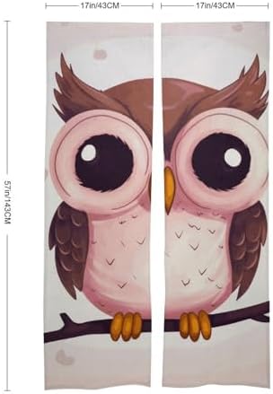 Cute Owl Door Curtain Panel 17x57 Inch Split Door Divider