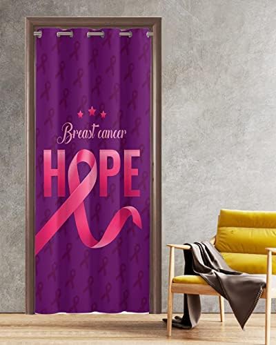 Hope Breast Cancer Doorway Curtains - 42x80 Blackout Panels