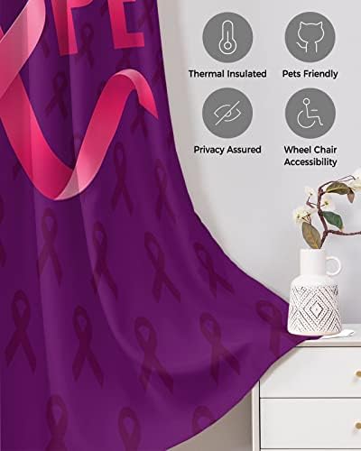 Hope Breast Cancer Doorway Curtains - 42x80 Blackout Panels