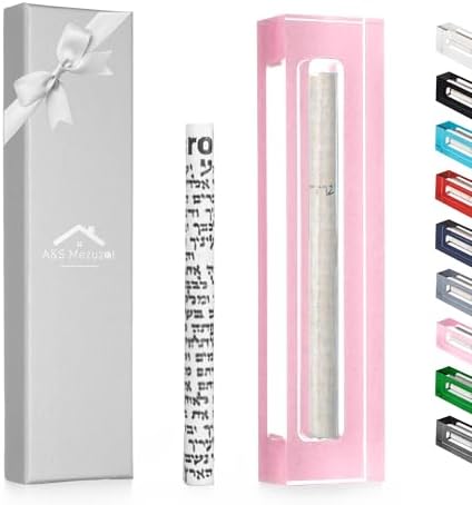 AS Mezuzah Case Pink 6 Inches Acrylic Waterproof