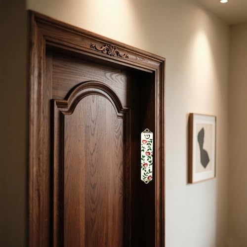 Mingzhang Exquisite Enamel Pomegranate Mezuzah with Crystal Accents