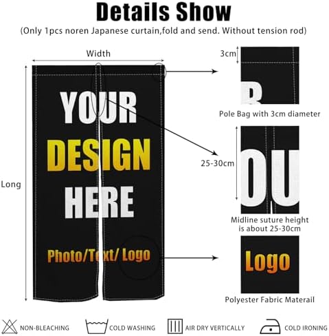 Leowefowa Custom Noren Curtain with Photo Print