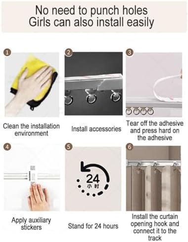 Temporary Door Curtain with Track Rail and Pleated Folds 1