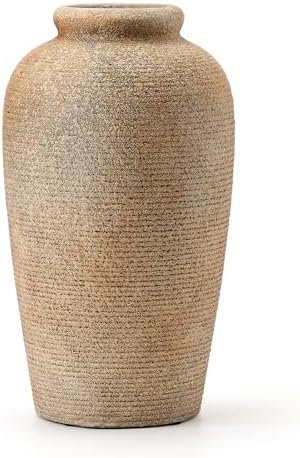 Large Ceramic Rustic Vase 11 Inch Brown