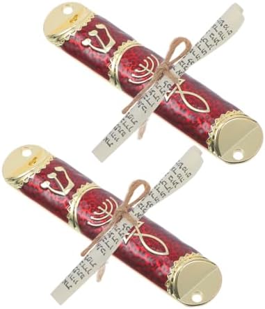 2 Sets Elegant Metal Mezuzah Case with Scroll