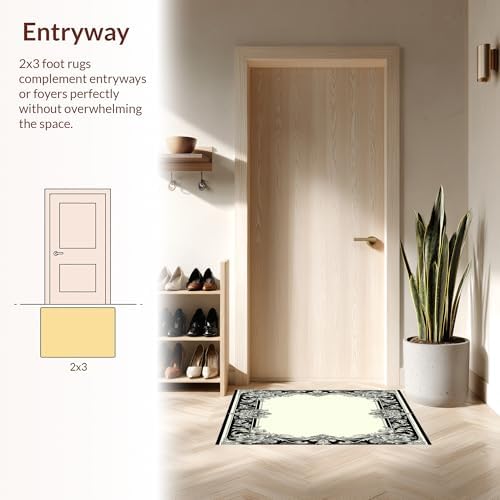 Ultra Soft 6x9 Area Rug with Baroque Pattern