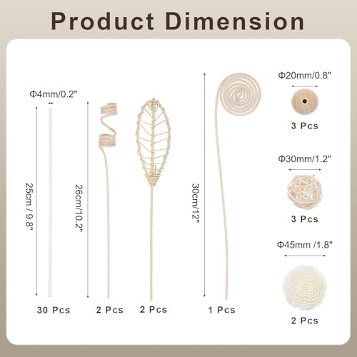Uxcell 43Pcs Reed Diffuser Sticks Set - White