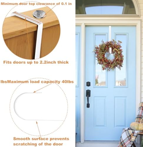 PECULA 2 Pack 14 Inch Wreath Hangers for Front Door