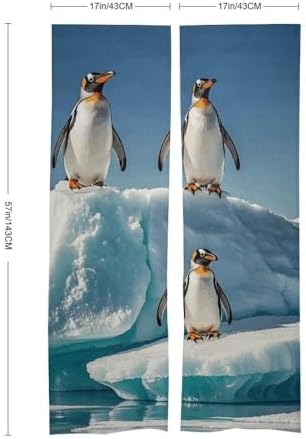 Penguins On Iceberg Door Curtain 57x17 Inches