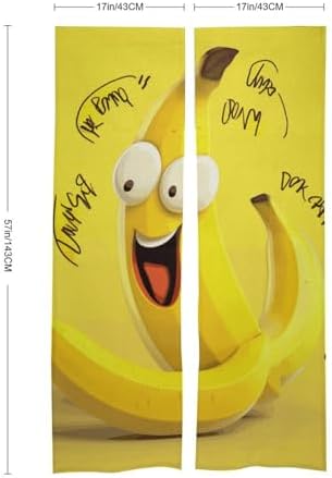Yellow Banana Door Curtain Panel 17x57 Inch Split Door Divider