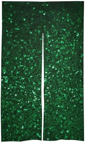 Green Sequin Sparkle Door Curtain Panel