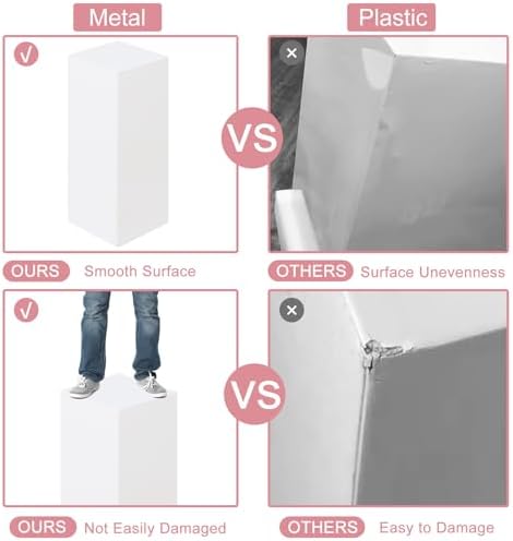 Premium White Square Pedestal Stands Set of 5