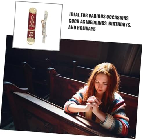 2 Sets Elegant Metal Mezuzah Case with Scroll
