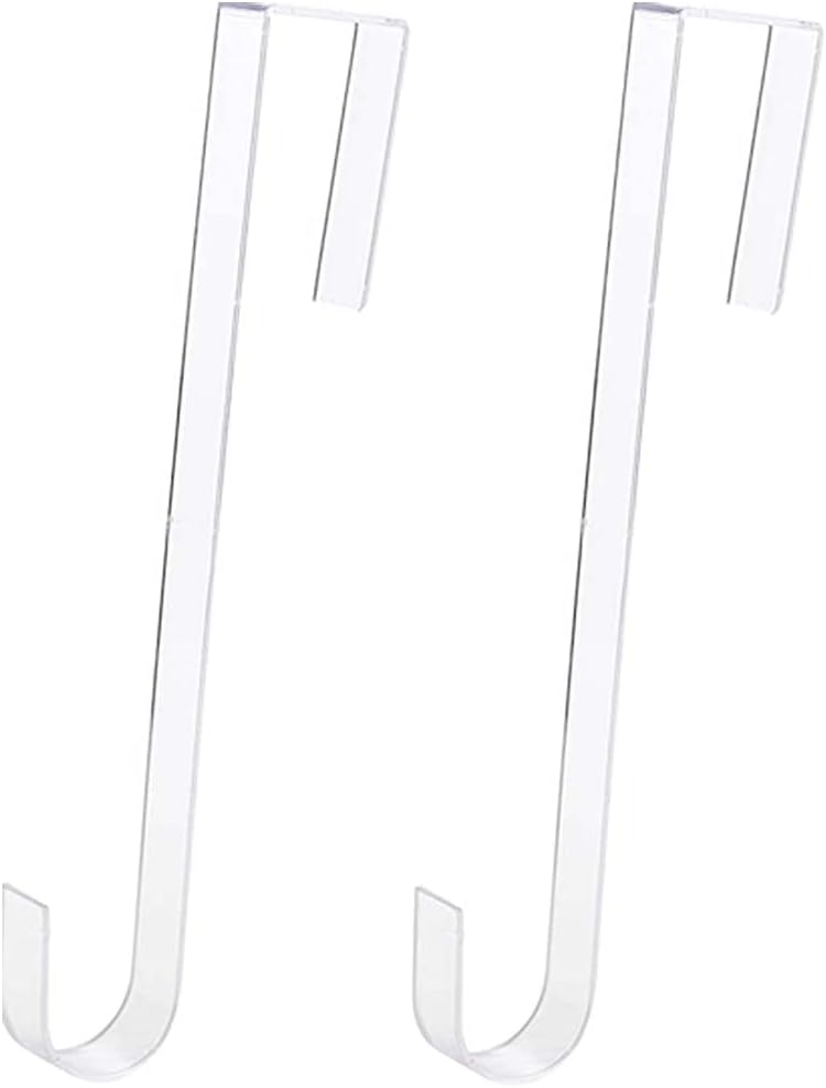 Blingkingdom 2pcs Clear 12 inch Wreath Hanger Hook for Doors