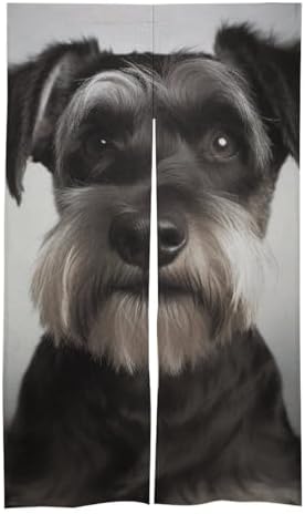 Cute Schnauzer Door Cover Curtain 57x17 Inches