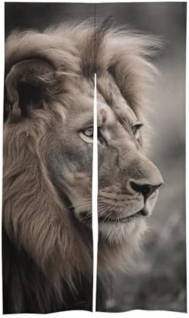 Wildlife Lion Door Cover Curtain 57x17 Inches