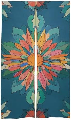 Vibrant Scottish Thistle Door Curtain Panel 17x57 Inch Split Door Divider