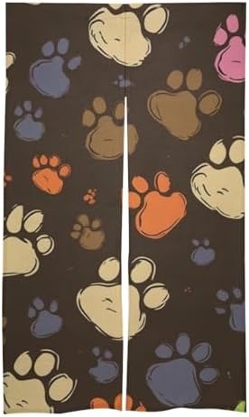 Dog Paws Print Door Curtain Panel 17x57 Inch
