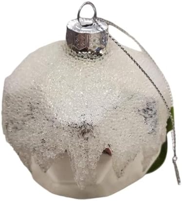 Ashland Silver Snowy Glass Ball Christmas Ornament
