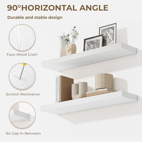Dreamland 40 Inches Floating Shelves Set of 2 White