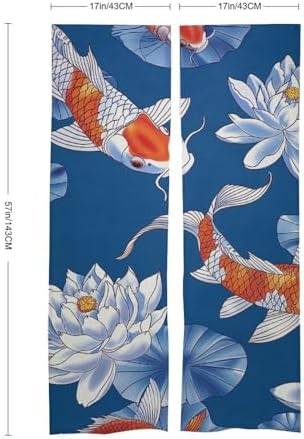 Flower and Fish Door Curtain Split 17x57 Inch Blackout Privacy Divider