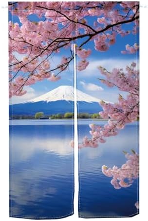 Japanese Mount Fuji Noren Door Curtain 335x669 In