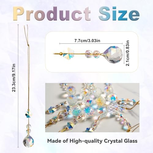 12 Pcs Crystal Christmas Prism Ornaments for Tree Decorations