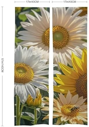 Sunflowers Daisy Rose Door Curtain 57x17 Inches