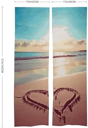 Love Beach Door Cover Curtain 57x17 Inches