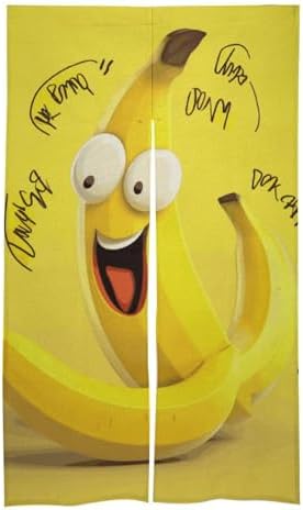 Yellow Banana Door Curtain Panel 17x57 Inch Split Door Divider
